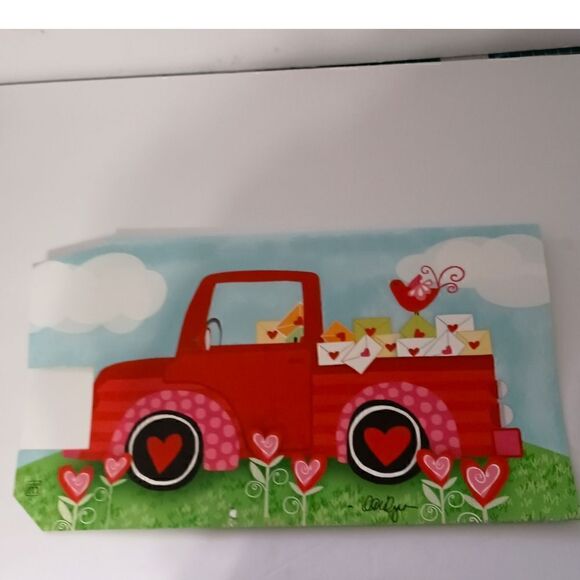 Mailbox Wrap Valentines Day Truck Hearts Lou Sims Magnetic Studio M Post Cover. - Picture 2 of 15